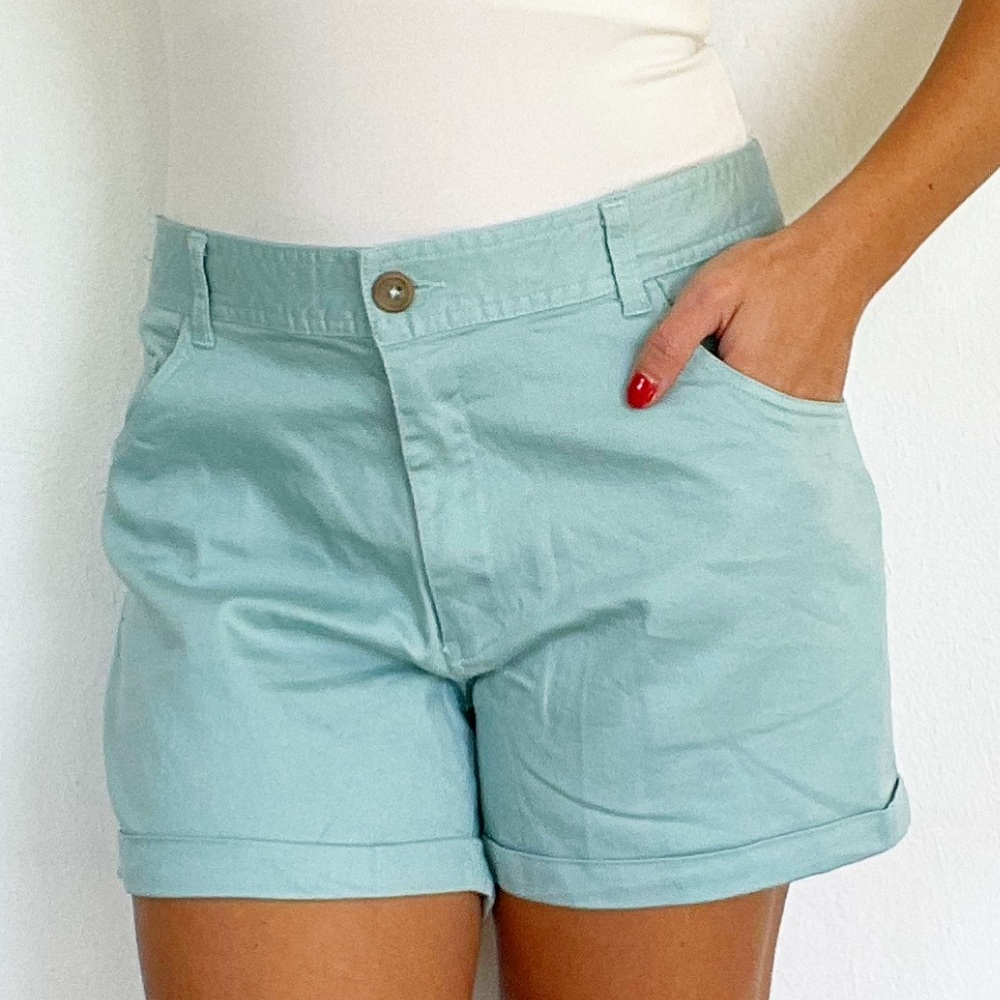 Vetemin Neptune green cuffed twill shorts size large
